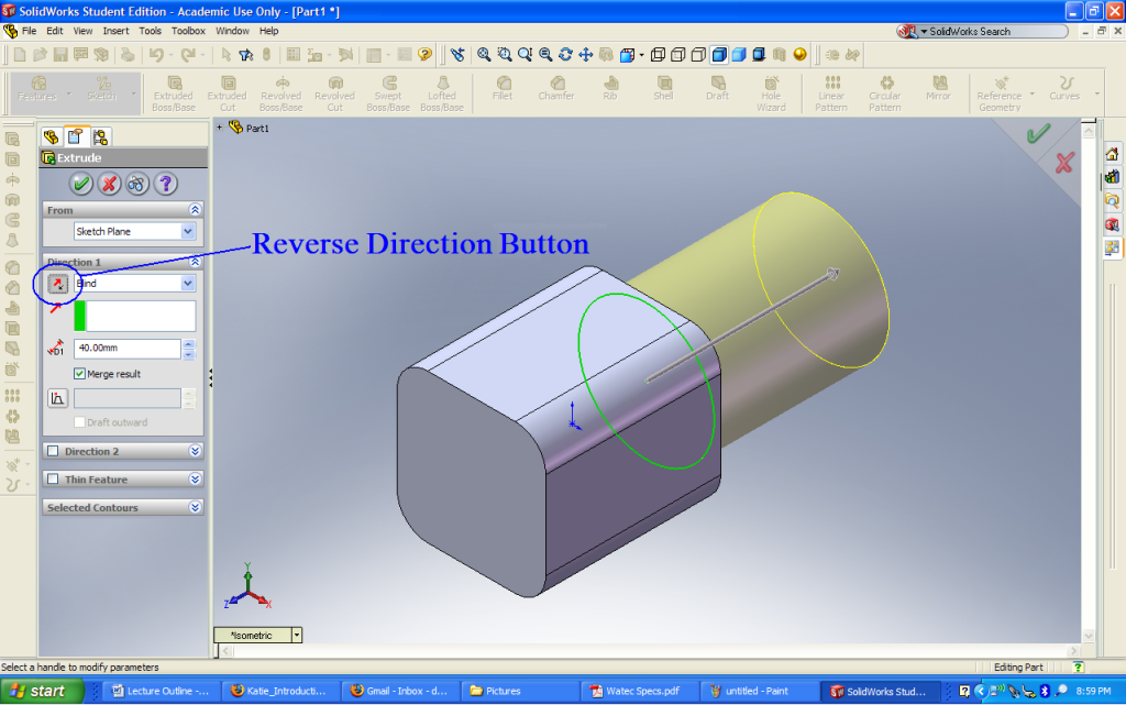 Flipping the Extrusion Direction