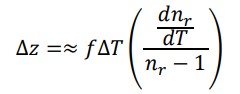 Equation 4: Defocus distance for a totally acrylic system