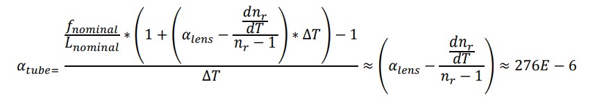 Equation 8: Optimal value of CTE for tube