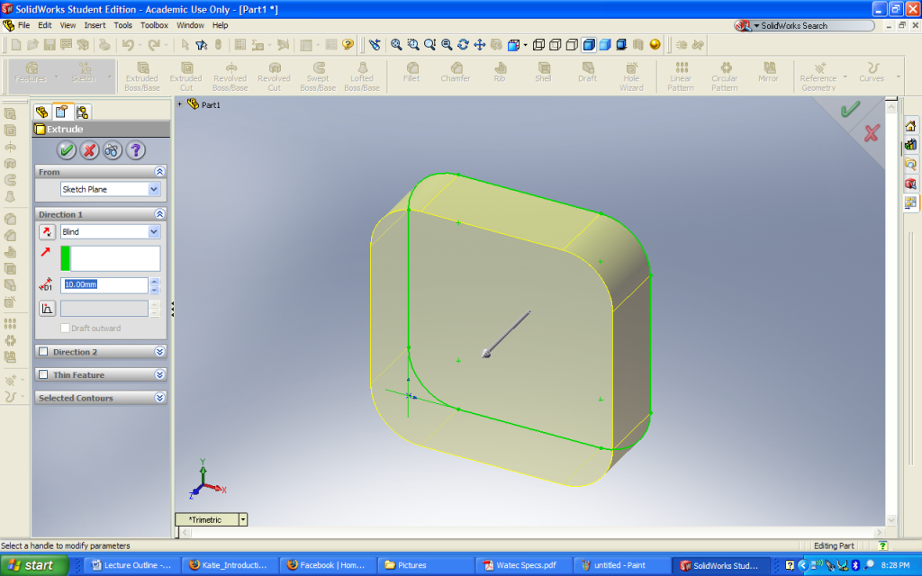 Figure 5: Extruded Sketch1