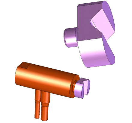 Figure 10: The actuators with “vee” groove attachments are part of the Kinematic mount, connecting the fixed and moving parts.