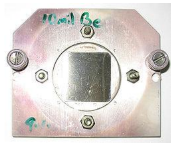 Figure 8. Beryllium window between a vacuum chamber and an x-ray microscope