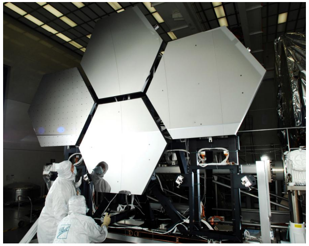 Figure 10. Assembly of JWST primary mirror segments at Marshall Space Flight Center